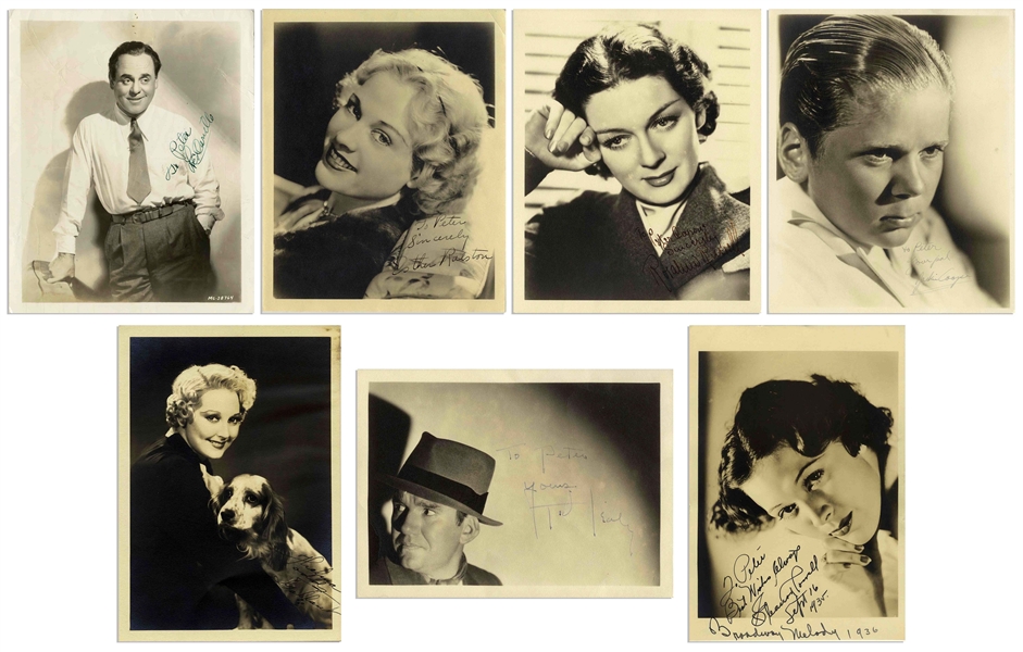 Lot of Seven Hollywood Signed Photos -- Including Rare Signed Photo of Ted Healy